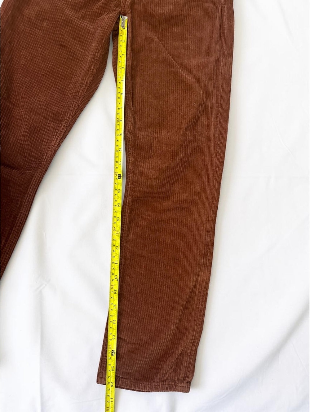 AGOLDE Riley High-Rise Straight-Leg Corduroy Pants Rust-Brown Size 26 - Picture 8 of 10